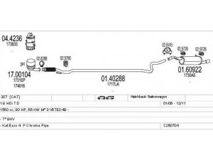 MTS C260704010618 išmetimo sistema 
 Išmetimo sistema -> Išmetimo sistema, visa