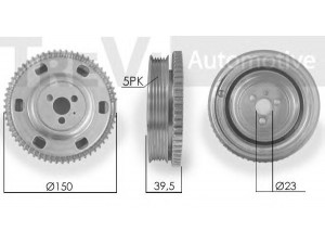 TREVI AUTOMOTIVE PC1168 skriemulys, alkūninis velenas 
 Diržinė pavara -> Dirželio skriemulys
46548458, 55181620, 55217836, 46548458