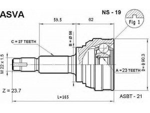 ASVA NS-19 jungčių komplektas, kardaninis velenas 
 Ratų pavara -> Sujungimai/komplektas
39100-1C100, 39100-3J210, 39100-61E00