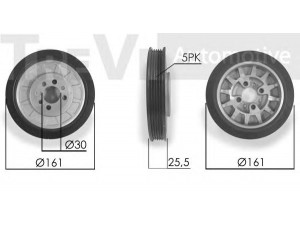 TREVI AUTOMOTIVE PC1065 skriemulys, alkūninis velenas 
 Diržinė pavara -> Dirželio skriemulys
028105243AC, 028105243AC, 028105243AC
