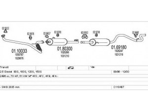 MTS C110487009596 išmetimo sistema 
 Išmetimo sistema -> Išmetimo sistema, visa