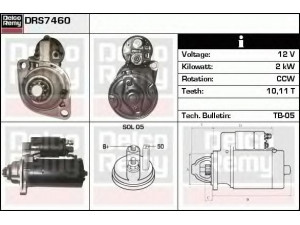 DELCO REMY DRS7460 starteris 
 Elektros įranga -> Starterio sistema -> Starteris
97VW11000A, 97VW11000AA, A188253A