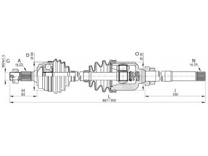 OPEN PARTS DRS6133.00 kardaninis velenas 
 Ratų pavara -> Kardaninis velenas
327320, 327321, 3273K4, 3273K5