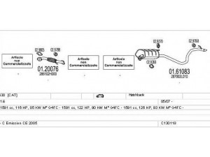 MTS C130118021046 išmetimo sistema 
 Išmetimo sistema -> Išmetimo sistema, visa