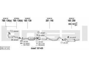 BOSAL 088.147.00 išmetimo sistema 
 Išmetimo sistema -> Išmetimo sistema, visa