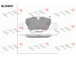 FTE BL2846A1 stabdžių trinkelių rinkinys, diskinis stabdys 
 Techninės priežiūros dalys -> Papildomas remontas
955 352 939 70, 970 352 947 03