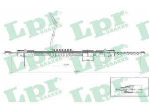 LPR C0287B trosas, stovėjimo stabdys 
 Stabdžių sistema -> Valdymo svirtys/trosai
4120677