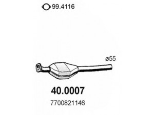 ASSO 40.0007 katalizatoriaus keitiklis 
 Išmetimo sistema -> Katalizatoriaus keitiklis
7700821146