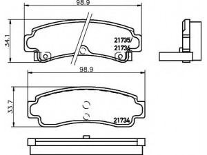 HELLA 8DB 355 016-731 stabdžių trinkelių rinkinys, diskinis stabdys 
 Techninės priežiūros dalys -> Papildomas remontas
4406015A85, 4406015A87, 4406050A86