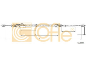 COFLE 10.9053 trosas, stovėjimo stabdys 
 Stabdžių sistema -> Valdymo svirtys/trosai
6Q0609721C, 6Q0609721F