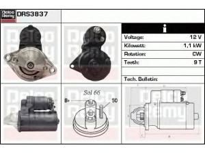 DELCO REMY DRS3837 starteris 
 Elektros įranga -> Starterio sistema -> Starteris
1202137, 1202173, 1203137, 90341777