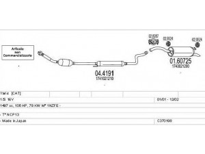 MTS C370198001882 išmetimo sistema 
 Išmetimo sistema -> Išmetimo sistema, visa