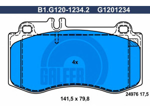 GALFER B1.G120-1234.2 stabdžių trinkelių rinkinys, diskinis stabdys 
 Techninės priežiūros dalys -> Papildomas remontas
005 420 77 20, 005 420 85 20