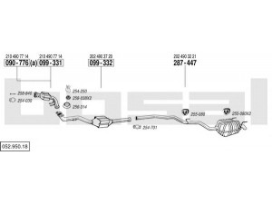 BOSAL 052.950.18 išmetimo sistema 
 Išmetimo sistema -> Išmetimo sistema, visa
