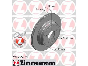 ZIMMERMANN 290.2259.20 stabdžių diskas 
 Dviratė transporto priemonės -> Stabdžių sistema -> Stabdžių diskai / priedai
C2C41251, JLM 11904, JLM 12428