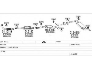 MTS C200079000122 išmetimo sistema 
 Išmetimo sistema -> Išmetimo sistema, visa