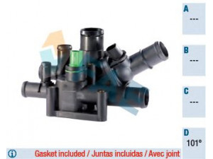 FAE 5348001 termostatas, aušinimo skystis 
 Aušinimo sistema -> Termostatas/tarpiklis -> Thermostat
06A 121 111 A