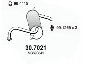 ASSO 30.7021 galinis duslintuvas 
 Išmetimo sistema -> Duslintuvas
MB890841
