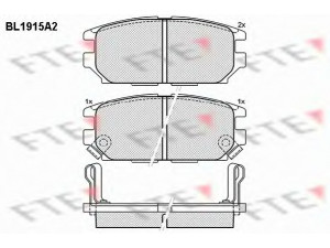 FTE BL1915A2 stabdžių trinkelių rinkinys, diskinis stabdys 
 Techninės priežiūros dalys -> Papildomas remontas
4605A237, MB 857 610, MB 857 611