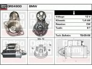 DELCO REMY DRS4900 starteris 
 Elektros įranga -> Starterio sistema -> Starteris
12 41 1 714 750, 12 41 1 715 238