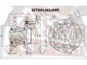 ASVA MTWH-NA4MR rato stebulė 
 Ašies montavimas/vairavimo mechanizmas/ratai -> Rato stebulė/montavimas -> Rato stebulė
MR594443