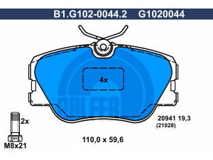 GALFER B1.G102-0044.2 stabdžių trinkelių rinkinys, diskinis stabdys 
 Techninės priežiūros dalys -> Papildomas remontas
000 420 99 20, 001 420 07 20, 002 420 23 20
