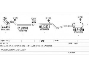 MTS C280884024008 išmetimo sistema 
 Išmetimo sistema -> Išmetimo sistema, visa