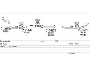 MTS C100367013087 išmetimo sistema 
 Išmetimo sistema -> Išmetimo sistema, visa