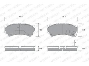 WEEN 151-2252 stabdžių trinkelių rinkinys, diskinis stabdys 
 Techninės priežiūros dalys -> Papildomas remontas
5581064G00, 5581064G00000, 5581064G01