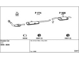 FENNO CI417 išmetimo sistema 
 Išmetimo sistema -> Išmetimo sistema, visa