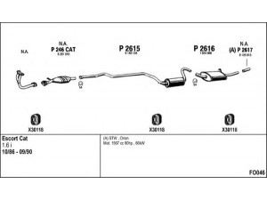 FENNO FO046 išmetimo sistema 
 Išmetimo sistema -> Išmetimo sistema, visa