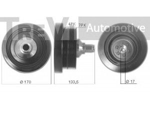 TREVI AUTOMOTIVE PC1277 skriemulys, alkūninis velenas 
 Diržinė pavara -> Dirželio skriemulys
11237561312