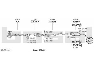 BOSAL 060.081.30 išmetimo sistema 
 Išmetimo sistema -> Išmetimo sistema, visa