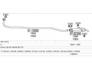 MTS C260014005884 išmetimo sistema 
 Išmetimo sistema -> Išmetimo sistema, visa