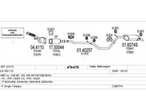 MTS C260774016389 išmetimo sistema 
 Išmetimo sistema -> Išmetimo sistema, visa
