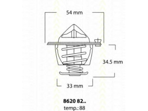 TRISCAN 8620 8288 termostatas, aušinimo skystis 
 Aušinimo sistema -> Termostatas/tarpiklis -> Thermostat
0K756-15-171C, 25500-22000, 25500-22050