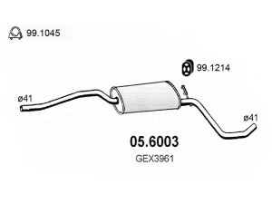 ASSO 05.6003 vidurinis duslintuvas 
 Išmetimo sistema -> Duslintuvas
GEX3961