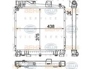 HELLA 8MK 376 710-751 radiatorius, variklio aušinimas 
 Aušinimo sistema -> Radiatorius/alyvos aušintuvas -> Radiatorius/dalys
1 707 563, 1 707 564, 1 709 327