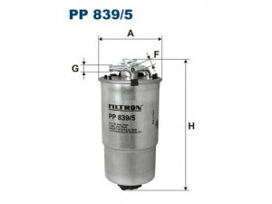 FILTRON PP839/5 kuro filtras 
 Techninės priežiūros dalys -> Papildomas remontas
6Q0 127 401D, 6Q0127400A, 6Q0127400B