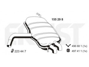ERNST 155298 galinis duslintuvas 
 Išmetimo sistema -> Duslintuvas
1K6 253 609 CM