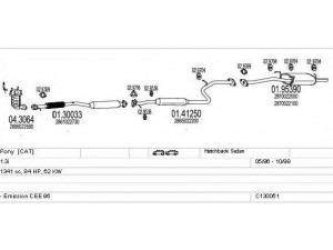 MTS C130051002340 išmetimo sistema 
 Išmetimo sistema -> Išmetimo sistema, visa