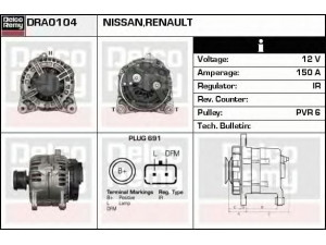 DELCO REMY DRA1004 kintamosios srovės generatorius 
 Elektros įranga -> Kint. sr. generatorius/dalys -> Kintamosios srovės generatorius
1800A053, A3TG3181