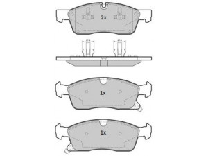 FREMAX FBP-1850 stabdžių trinkelių rinkinys, diskinis stabdys
006 420 38 20, 006 420 39 20, 68052369AA