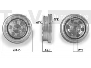 TREVI AUTOMOTIVE PC1068 skriemulys, alkūninis velenas 
 Diržinė pavara -> Dirželio skriemulys
0515T5, 504048057, 0515T5