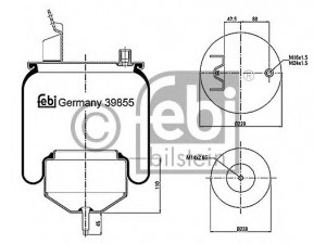 FEBI BILSTEIN 39855 dėklas, pneumatinė pakaba 
 Pakaba -> Pneumatinė pakaba
20427802, 20456158, 20527732, 20531988