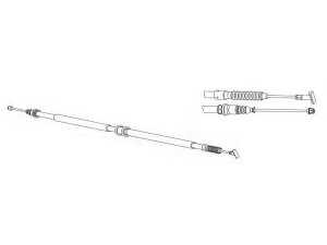 KAWE FA02256 trosas, stovėjimo stabdys 
 Stabdžių sistema -> Valdymo svirtys/trosai
46814147