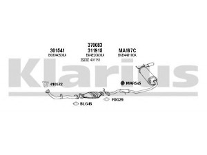 KLARIUS 570088U išmetimo sistema 
 Išmetimo sistema -> Išmetimo sistema, visa
