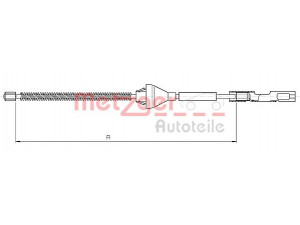 METZGER 10.5365 trosas, stovėjimo stabdys 
 Stabdžių sistema -> Valdymo svirtys/trosai
1340832