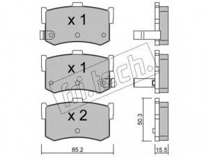 fri.tech. 194.0 stabdžių trinkelių rinkinys, diskinis stabdys 
 Techninės priežiūros dalys -> Papildomas remontas
GBP90300, GBP90304, 58302-34A00