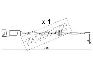 TRUSTING SU.144 įspėjimo kontaktas, stabdžių trinkelių susidėvėjimas 
 Stabdžių sistema -> Susidėvėjimo indikatorius, stabdžių trinkelės
6238323, 90495144